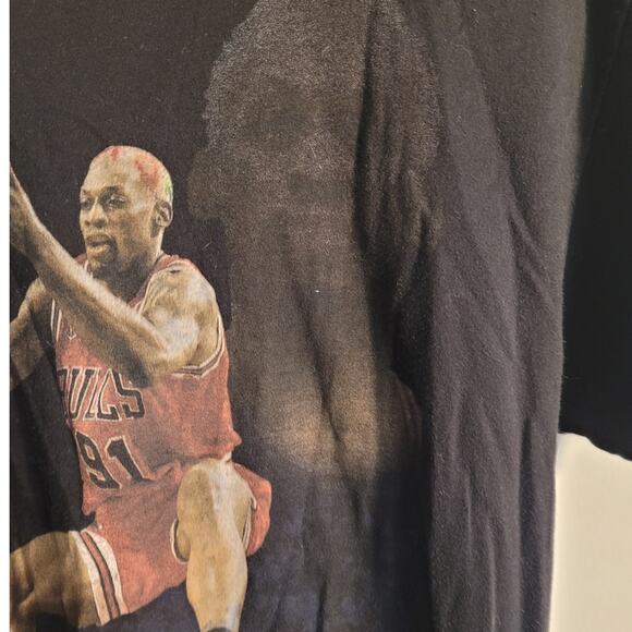 Mitchell & Ness Dennis Rodman #91 T-Shirt M Chicago Bulls NBA Hardwood Classic - Picture 7 of 8